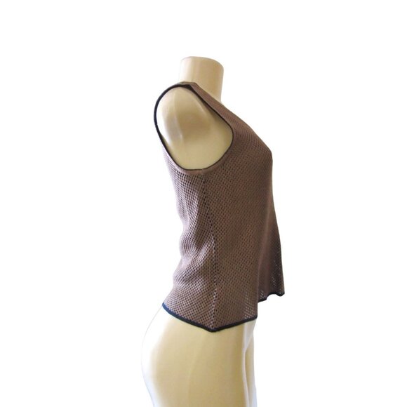 Vintage St John Sport Open Weave Brown Sleeveless Top in Sz P, USA Made - Picture 3 of 5
